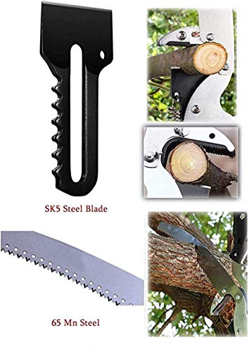 IF.HLMF Teleskop-Astsäge-Set mit gebogener professioneller Baumsäge mit Haken Ideal als Gartenschere mit Teleskopgriff… – Bild 4