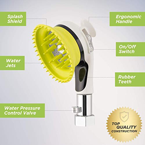 Wondurdog Outdoor Garden Hose Nozzle for Dog Washing with Splash Shield