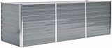 vidaXL Garden Raised Bed Outdoor Grey Galvanised Steel Planter 240x80x77 cm