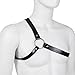 TOPFUR Men's Adjustable Leather Body Chest Half Harness Belt High Elastic(005,black5)