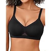Avidlove Women's Seamless Bras Full Coverage Tshirt Bra for Women with Padded Everyday Bra Black XL