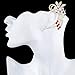 Chic Gold-Tone Crystal Simulated Pearl Flower Cluster Ear Wrap Ear Cuff Women Earrings Left Side Red