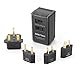 BESTTEN Voltage Converter, 1875W Step Down Transformer, Universal World Travel Adapter Plug Set for UK/AU/US/EU/Asia, Over 150 Countries, Decent Pouch Included, Black