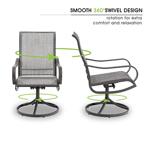 MF Swivel Patio Chairs Set of 2 Metal Outdoor Dining Rocker Chair Support 300 lbs for Garden Bac ...