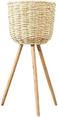 Vase Plant Stand Wicker Flower Pot Holder Display Potted Rack Storage Rack Rustic Decoration With Gauze Hand-Woven Basket Fruit Vegetables Bread Cover Picnic Basket Natural Material