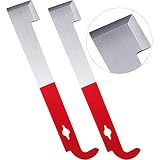 TecUnite Stainless Steel Beekeeping Hive Tool J Hook Bee Frame Lifter and Scraper Equipment for Beekeepers, 10.5 Inches Long (2 Pieces)