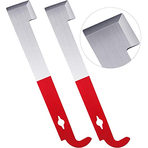 TecUnite Stainless Steel Beekeeping Hive Tool J Hook Bee Frame Lifter and Scraper Equipment for Beekeepers, 10.5 Inches Long (2 Pieces)
