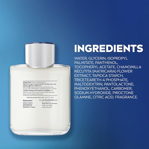 NIVEA MEN REAL MADRID LIMITED EDITION DESIGN SENSITIVE POST SHAVE BALM, WITH VITAMINPRO COMPLEX, ALCOHOL FREE AFTER SHAVE BALM FOR MEN, 3.3 FL OZ BOTTLE