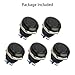 Linkstyle 5pcs 16mm 5/8 12V Metal Momentary Push Button Switch, Waterproof SPDT Round Marine Button Switch with Blue LED Light for Car RV Truck Boat - Black Shell