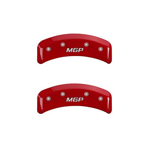 MGP Caliper Covers 10095SMGPRD 'MGP' Engraved Caliper Cover with Red Powder Coat Finish and Silver Characters, (Set of 4) (Certified Refurbished)