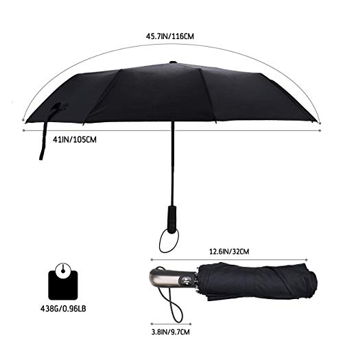 SPLAKS Paraguas de Viaje automático,con Apertura y contratación automática, Doble toldo ventilado a Prueba de Viento, e Gran Tamaño Fácilmente Alberga a Dos Personas,Diseño Compacto, portátil, Ligero