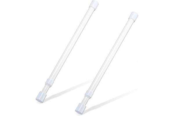 2 Pcs Small Tension Rod 12-20 inch Spring Rod, Tension Rod Spring Tension Rod, Small Tension Curtain Rod, 5/8" Diameter Mini