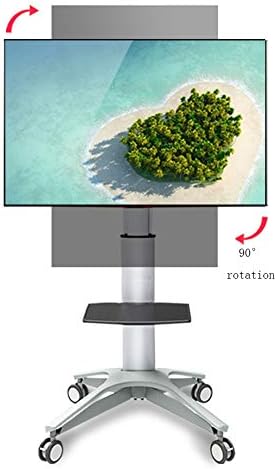 Exing TV Bracket, LCD TV Mobile Stand Floor-Standing TV Screen 90° Rotation Cart Video Conference Commercial Home Vertical Display Stand 32-65 Inches