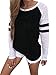 Famulily Women's Long Sleeve Baseball Tee Shirt Crew Neck Colorblock Striped Tops(Black,X-Large)