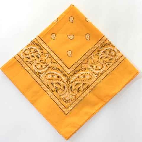 GOLD bandanna black & white paisley pattern