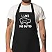 Nomsum Durable Cotton-Blend Cooking Apron for Men - Funny Gag Present & Practical Dad Gear with Wide Coverage and Adjustable Straps for Baking, Grilling - I Like Big Butts Apron