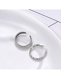 Cladtina 2PCS Sterling Silver Open Adjustable Toe Rings Vintage Braid Rings for Women Girls
