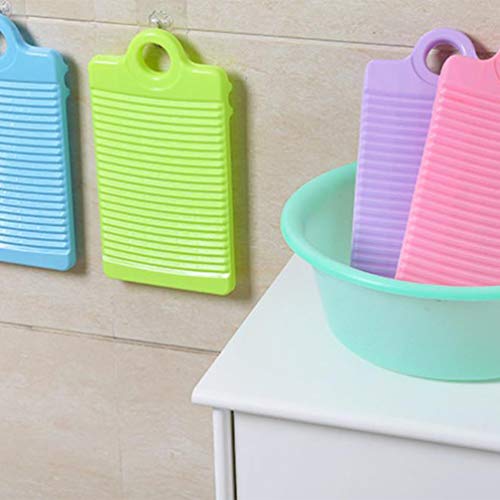 TOPBATHY Household Washboard and Gloves Set Plastic Laundry Washing