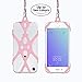 Cell Smartphone Phone Lanyard Strap, Universal Case Cover Holder Lanyard Necklace Wrist Strap With ID Card Slot For iPhone X 8 7 6S 6 Plus Galaxy S7 S6(Veiled Rose)