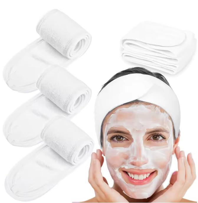 Photo 1 of 1 Pack Soft Toweling Hair Accessories Girls Headbands for Face Washing Bath Makeup Hair Band Women Adjustable SPA Facial Headband