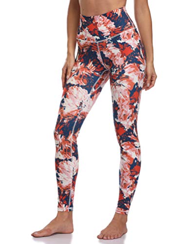 Colorfulkoala Women’s High Waisted Pattern Leggings Full-Length Yoga Pants (S, Abstract Blossoms)