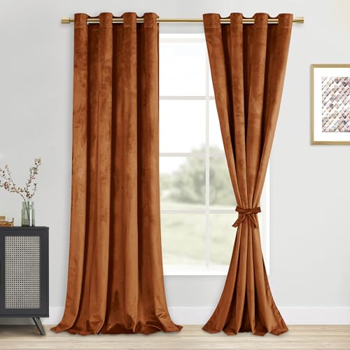 DWCN Velvet Curtains Long Tiebacks