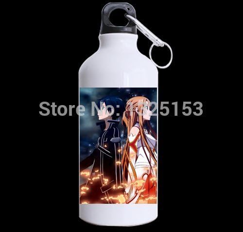 Japanese Anime Sword Art Online Asuna Kirito Sports Water Bottles for Outdoor Mug