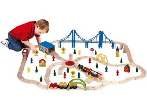 first wooden train set