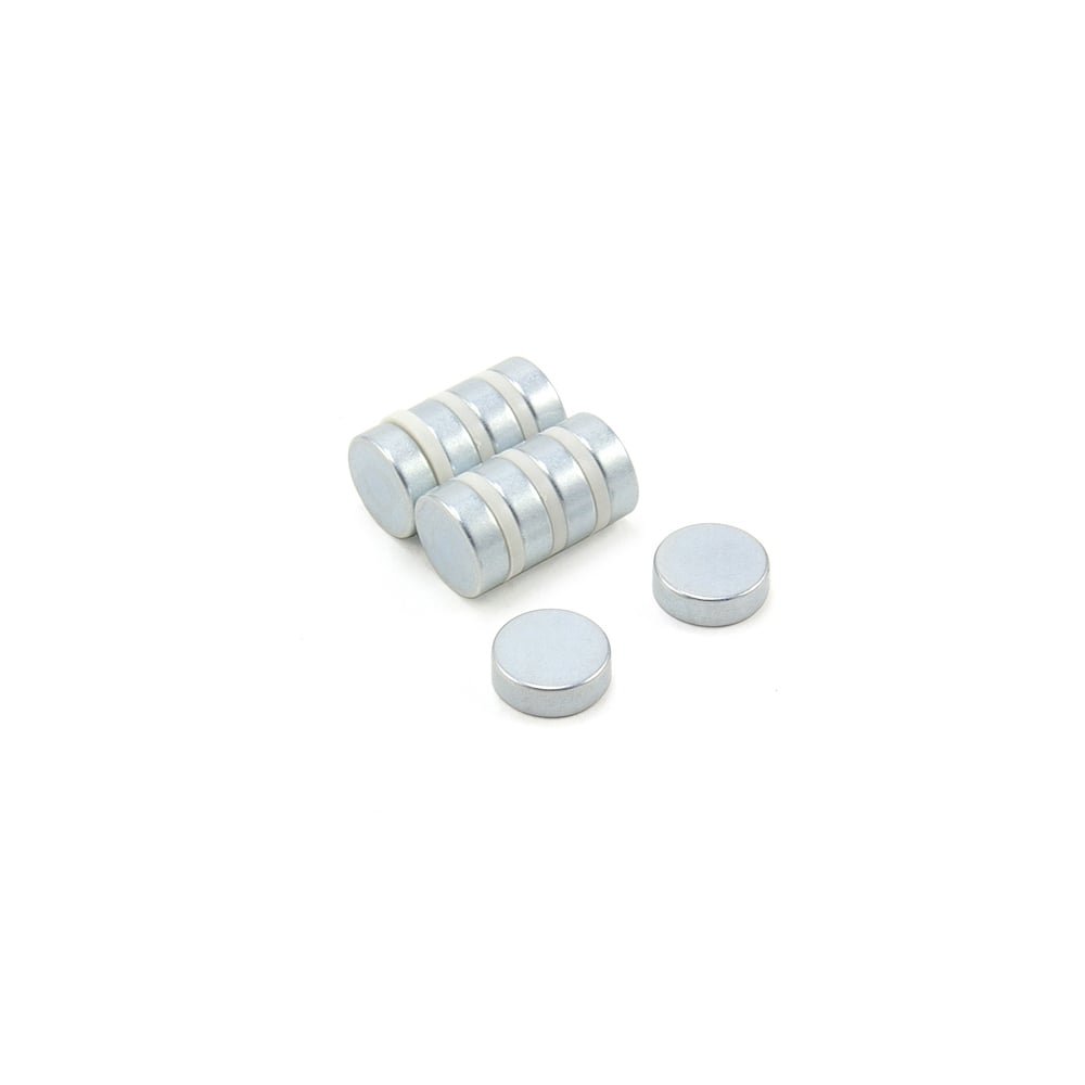 Zinc Plated N42 Neodymium Magnet for Arts, Crafts, Model Making, DIY, Hobbies, Office and Home - 15mm dia x 5mm thick - 5.4kg Pull - Pack of 10