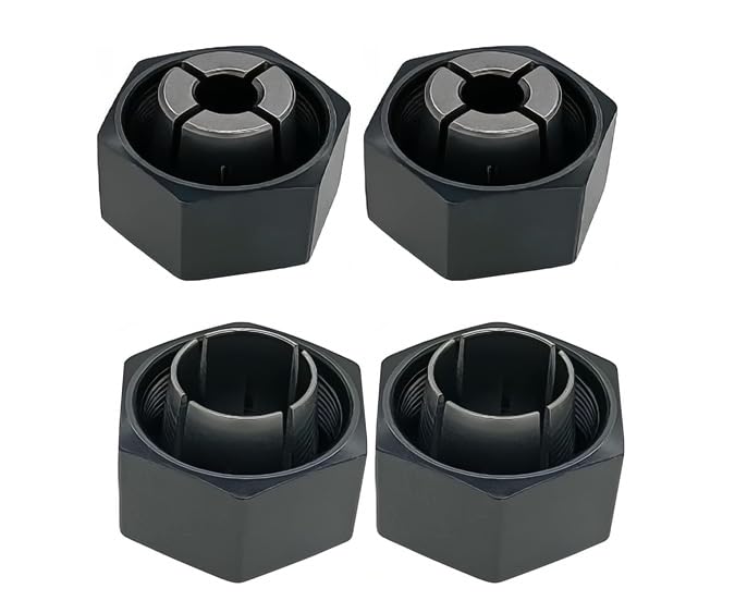 Photo 1 of 1/2" Router Collet 12.7mm and 1/4" Router Collet 6.35mm For Dewalt 326286-04 DW621 DW6212 DW616 DW618, For Boschh 1617, 1618, 1618EVS, 1617EVS, 1613AEVS,Craftsman router Hitachi 323-293, (4 Pck)