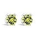 Tiny Birthstone Gemstone Post Stud Earrings in Sterling Silver | Multiple Color Choices & Sizes | Birthday Earrings for Women (3mm, August | Lime Green Peridot)