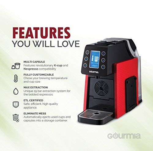 2 Gourmia+GCM5100+Capsule+Espresso+Machine