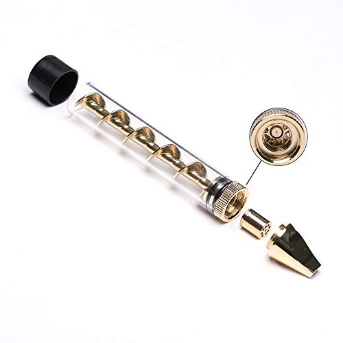 Glass Tube Kit for Herbs and Spices with 2 x Glass bottle 2 x O-Rings 2 x Rubber Caps 2 x Cleaning Brush 1 x Packing Box (gold)