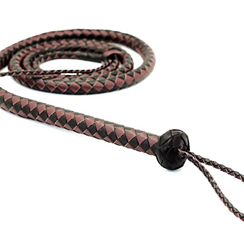 SCARLET KITTEN Cowboy Whip Cat Woman Long Whips Costumes Supplies for Halloween Costume Accessories 5.3ft/1.6m, Black & Brown - Thumbnail 3