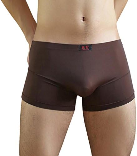 Pulison(TM)Hot Sexy Men's Underwear Breathable Comfy Soft Boxer Briefs Pouch Underpants Shorts Trunks (L, Coffee)