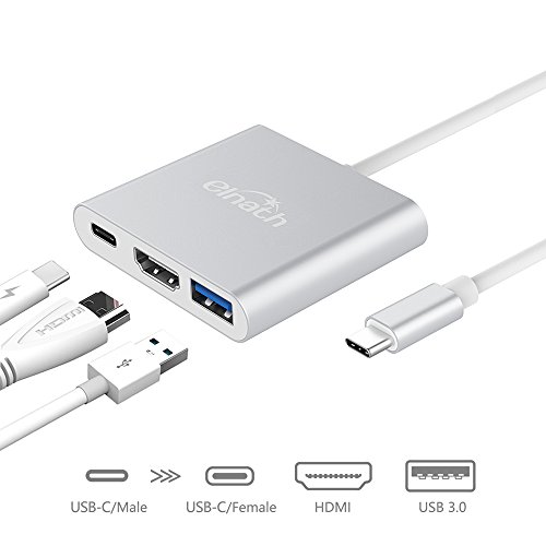 ELNATH Type-C to HDMI Adapter USB C Hub Adapter Converter(Thunderbolt 3 Compatible) 4K USB 3.0 USB-C Charging port for New MacBook Chromebook Pixel DELL XPS13 YOGA USB-C Digital AV Multiport Adapter