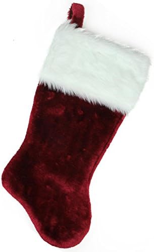 19.5" Red Super Plush Traditional Christmas Stocking with White Cuff