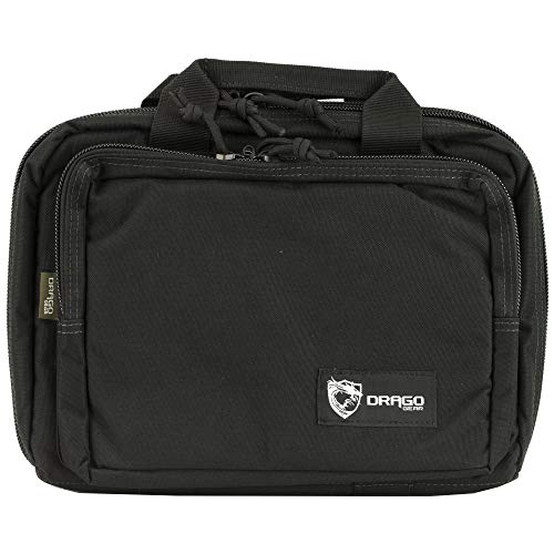 Drago Gear Double Pistol Case, Black, 12.5" x 9.5" x 4.5"