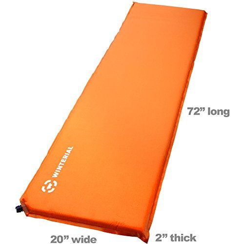 Winterial Lightweight Self Inflating Sleeping Pad, Great for Backpacking and Camping, Orange - Thumbnail 6