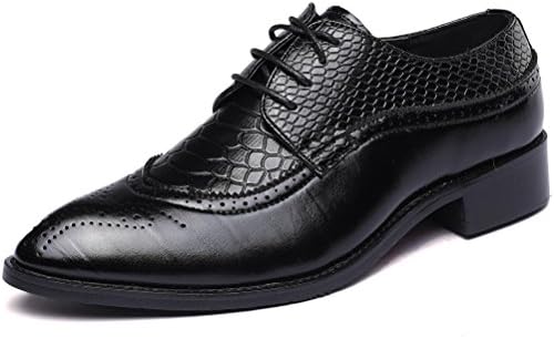 Senyee Mens Oxfords Shoes, Modern Classic Lace Up Wingtip Brogue Leather Dress Casual Oxford Black 10.5