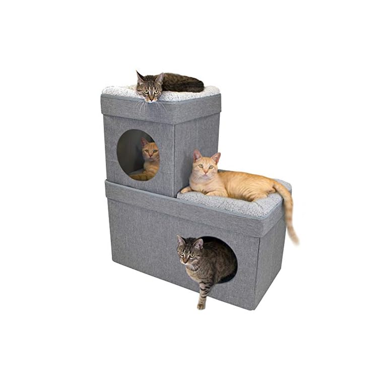 Kitty City Large Cat Bed, Stackable Cat Cube, Washable Bed, Indoor Cat