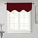 NICETOWN Window Valance Curtain for Kitchen - Home Fashion 52 inches x 18 inches Rod Pocket Valance Curtain Panel for Bedroom Christmas Decor/Living Room, Burgundy Red, Single Panel