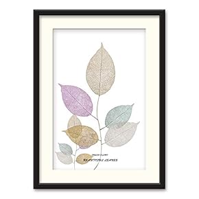 Black Paper Framed Canvas Wall Art for Living Room, Bedroom Simple Beautiful Leaves Canvas Prints for Home Decoration Ready to Hanging - 23x31 inches