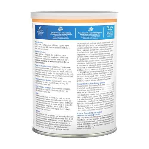 PetAg KMR Kitten Milk Replacer Powder - 12 oz - Powdered Kitten Formula with Prebiotics, Probiotics & Vitamins for Kittens Newborn to 6 Weeks Old - Easy to Digest