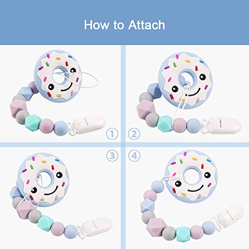 image for TYRY.HU Pacifier Clip Soother Chains for Baby Girls(2 Pack), BPA Free 