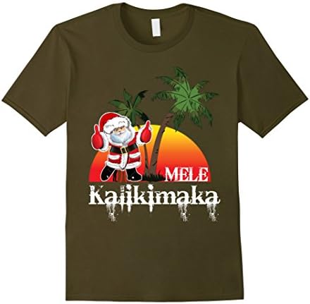 Mens Mele Kalikimaka Hawaii Christmas Vacation t-shirt 2XL Olive