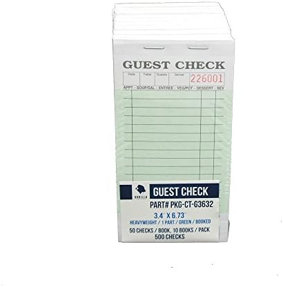 1-Ply Heavyweight 3.4" x 6.73" Guest Checks
