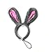 Midlee Easter Bunny Gray & Pink Rabbit Ears for Large Dogs Headband with Tail