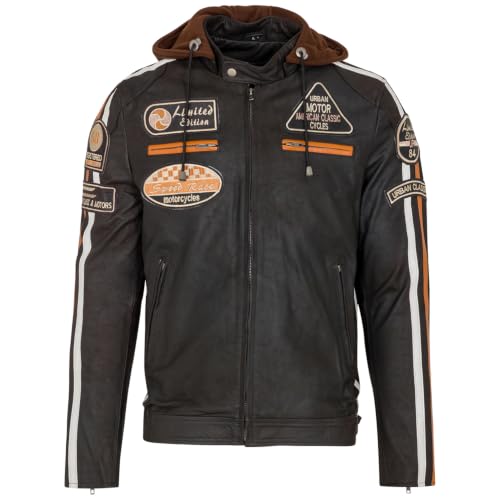 Urban Leather UR-31 58 Mens Jacket, Brown, 4XL