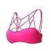 TOPMELON Women Sexy Criss Cross Strappy Bralette Seamless Sports Bra (L, Fushia)